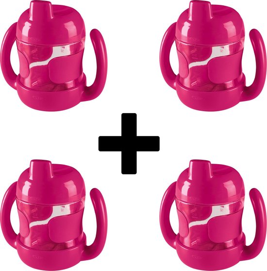 Babyflesje - set van 4 stuks - OXO tot Sippy beker met handvaten (200 ml) - Pink