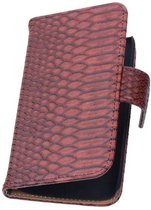 Snake Bookstyle Wallet Case Hoesjes voor Sony Xperia E4 Rood