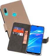 Booktype Telefoonhoesjes - Bookcase Hoesje - Wallet Case -  Geschikt voor Huawei Y7 / Y7 Prime (2019) - Goud