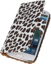 Luipaard Bookstyle Wallet Case Hoesjes - Hoesje Geschikt voor Samsung Galaxy S3 i9300 Bruin