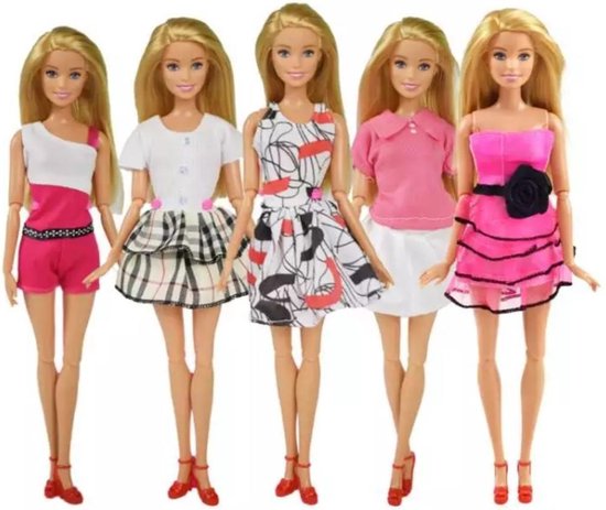 Vêtements de poupée - Convient pour Barbie - Set de 5 tenues - Vêtements  pour poupées