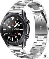 Stalen Smartwatch bandje - Geschikt voor  Samsung Galaxy Watch 3 stalen band 45mm - zilver - Strap-it Horlogeband / Polsband / Armband