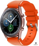 Siliconen Smartwatch bandje - Geschikt voor  Samsung Galaxy Watch 3 45mm siliconen bandje - oranje - Strap-it Horlogeband / Polsband / Armband