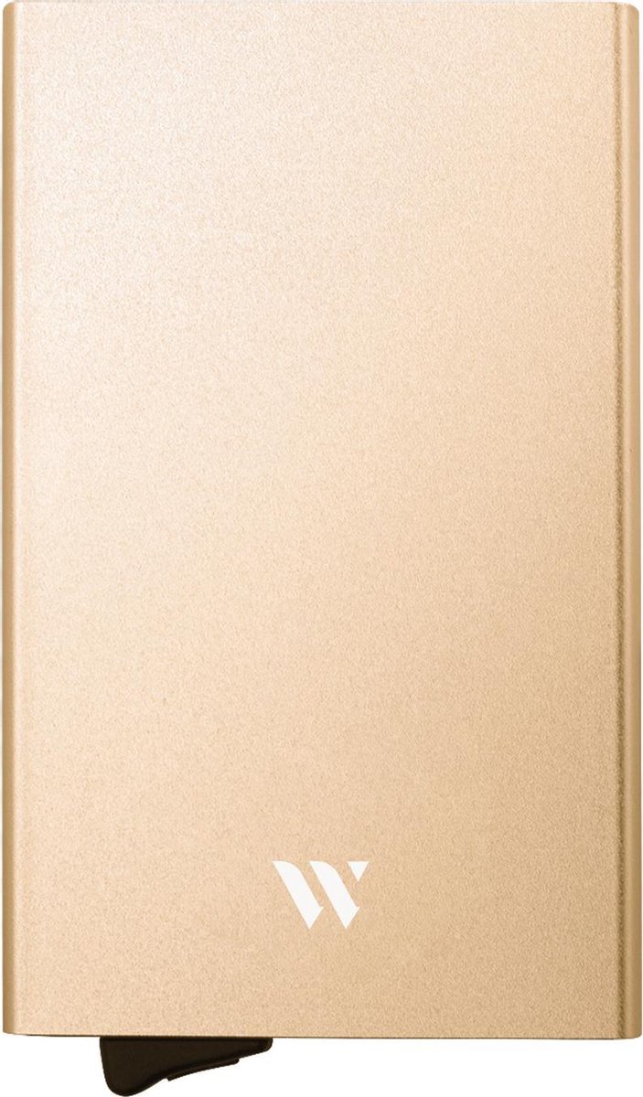 Wallix® Pasjeshouder - Aluminium - Uitschuifbaar - Unisex Creditcardhouder - RFID & NFC Beveiliging - Goud