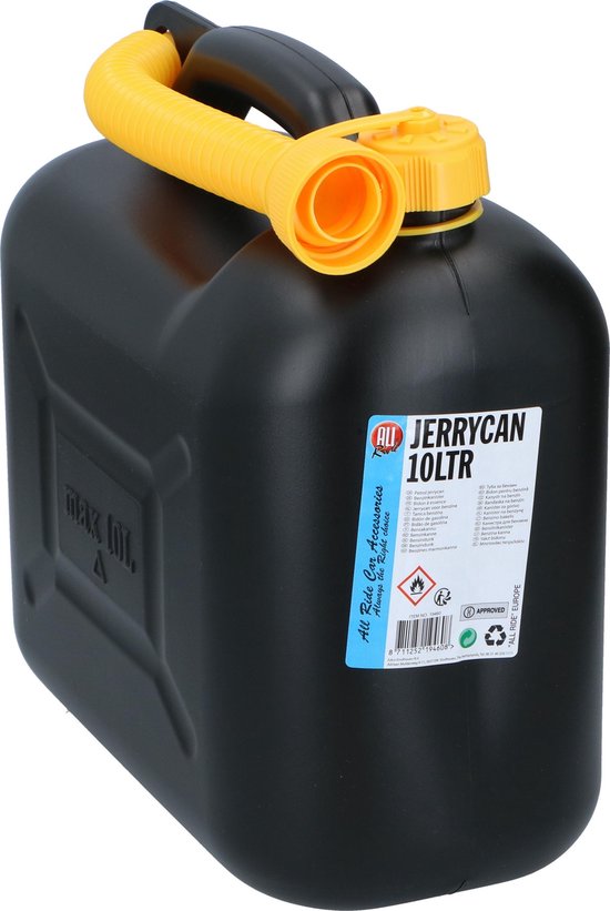 Jerrycan/benzinetank 10 liter zwart - Voor diesel en benzine - Brandstof...  | bol.com