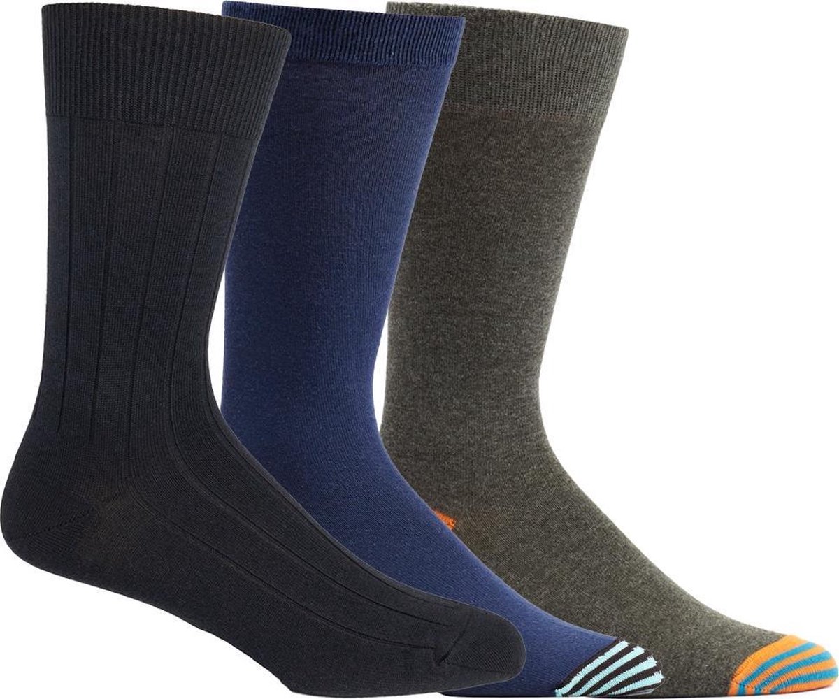 OZONE Set van 3 Heren sokken, Luxury Basics collection voor heren, Unisize, Comfort en stijl, Geschenkset, Pima katoen, wol, zijde