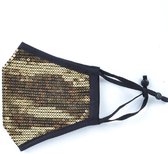 Mondkapje pailletten biesje GOUD  - wasbaar- niet medisch