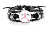 Akyol - Pink Ribbon Armband - Pink ribbon agenda - Pink Ribbon sieraden - Zwart - Roze - Oktober - Hope - Roze lintje