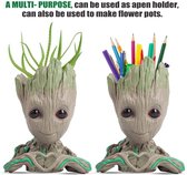 Flowerpot Treeman Heart-Shaped Groot Succulent Planter Cute Green Plants Flower Pot with Hole Pen Holder