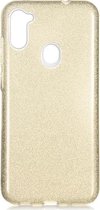 Samsung Galaxy A11 Hoesje Glitters Siliconen TPU Case Goud - BlingBling Cover