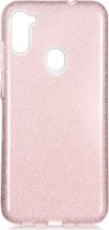 Samsung Galaxy A11 Hoesje Glitters Siliconen TPU Case Rose - BlingBling Cover