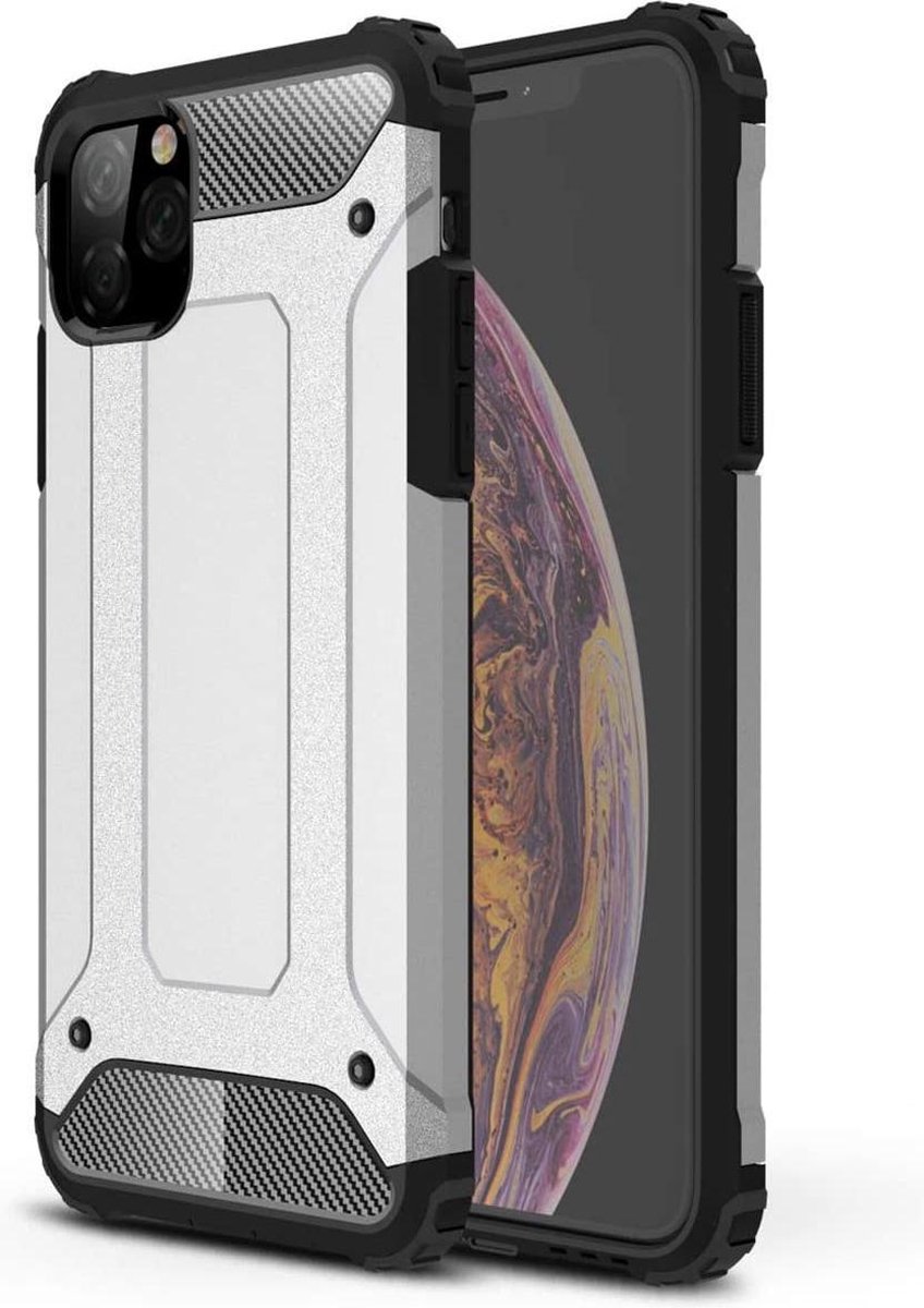 Hybrid Armor - Heavy Duty Geschikt voor: iPhone 12 Pro Max - Zilver