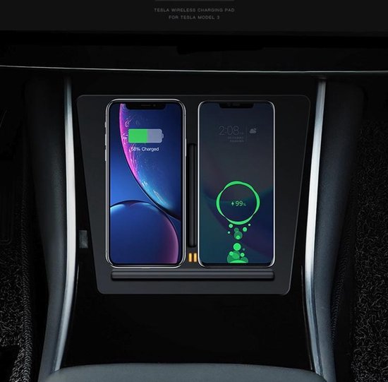 Tesla Model 3 Draadloze Oplader QI Wireless dual car charger 10W Tesla  Accessoires QI... | bol.com