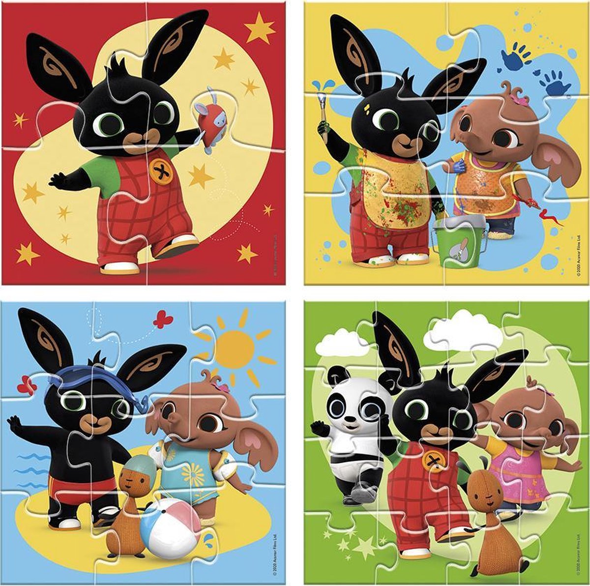 Bing puzzel 4 in 1 educatief peuter speelgoed - kinderpuzzel 4x6x9x16 stukjes leren puzzelen - cadeautip puzzel 3 jaar en ouder - Bambolino Toys — afbeelding 3