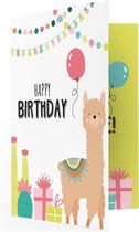 THNX - Verjaardagskaart - Muziekkaart - Uitnodiging kinderfeestje - Birthday Lama - kaart