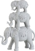 J-Line Olifant Driedelig Poly Wit