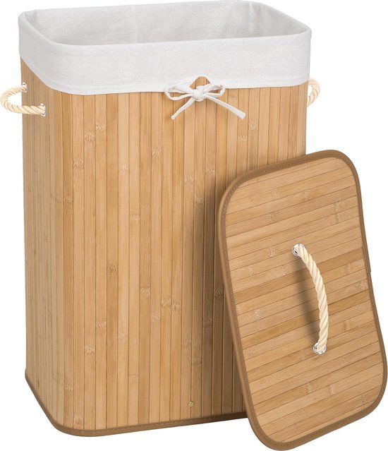 Panier à linge en bambou avec sac à linge - 72L - naturel | bol