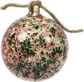 Royal Goedewaagen - Handgemaakte Kerstbal - Keramiek - Freckles rood/groen - 7 cm