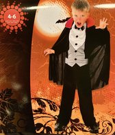 Kinderkostuum Halloween outfit - Dracula cape - zwart - 4-6 jaar