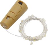 Inclusief batterijen! - Flessen kurk met LED lampjes - Kerstverlichting met kurk - Prachtig voor in huis - Versiering voor op tafel - 2 Stuks - Warm wit