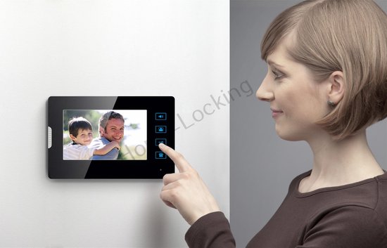 Home-Locking videofoon met 2 binnen panelen en elektro box 12VDC voor aansluiting elektrisch slot.DT-1477-1E-2 van Home-Locking — afbeelding 2