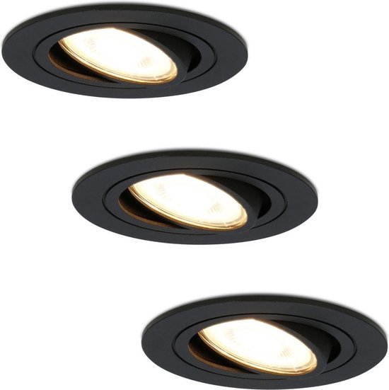 HOFTRONIC - 3x Miro Dimbare LED Inbouwspots - Kantelbare Spotjes - 2700K  Warm wit -... | bol.com