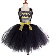 Vleermuis pak kostuum vleermuis girl superheld tutu jurk meisje 116-122 (120) + tas/sleutel hanger verkleedkleding