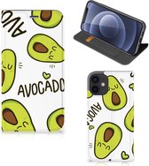 Mobiel Bookcase Valentijn Cadeautje Haar Geschikt voor iPhone 12 Mini Smart Cover Hoesje Avocado Singing