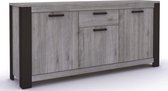 Belfurn - Metz dressoir 190cm in een grijs decor met zwarte profielen