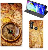 Magnet Case Motorola Moto G8 Power Smart Cover Hoesje Kompas