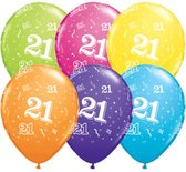 Meerkleurige 21 Jaar Ballonnen 28cm - 25 stuks