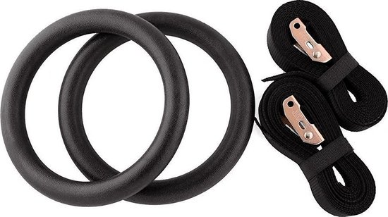 Foto: Luxari turnringen pro houten turnringen inclusief ophangbanden 4 5m olympische standaard 28 mm dikte crossfit