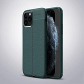 Xssive Soft Case - Leder Look TPU - Back Cover voor Apple iPhone 12 - iPhone 12 Pro (6,1) - Groen