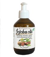 Jojoba olie 250 ml - Puur - Biologisch - Ongeraffineerd - Koudgeperst - Gezicht en Lichaam - Dag en Nachtcrème - Handcrème - Bodylotion - Voetencrème - Haarmasker - Massageolie - B