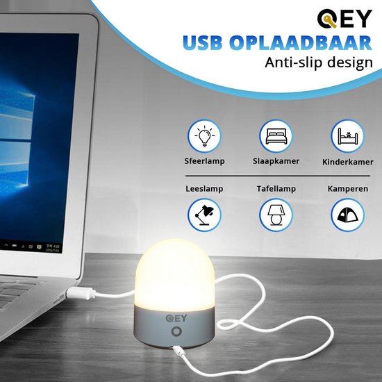 Doctor in de filosofie krijgen ornament QEY - USB Oplaadbaar Nachtlampje 8 Instelbare Kleuren - LED verlichting -  Leeslamp -... | bol.com