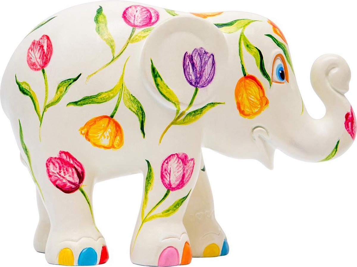 Elephant Parade Tulip Melody 10 cm Elephant parade Handgemaakt Olifantenstandbeeld Multi