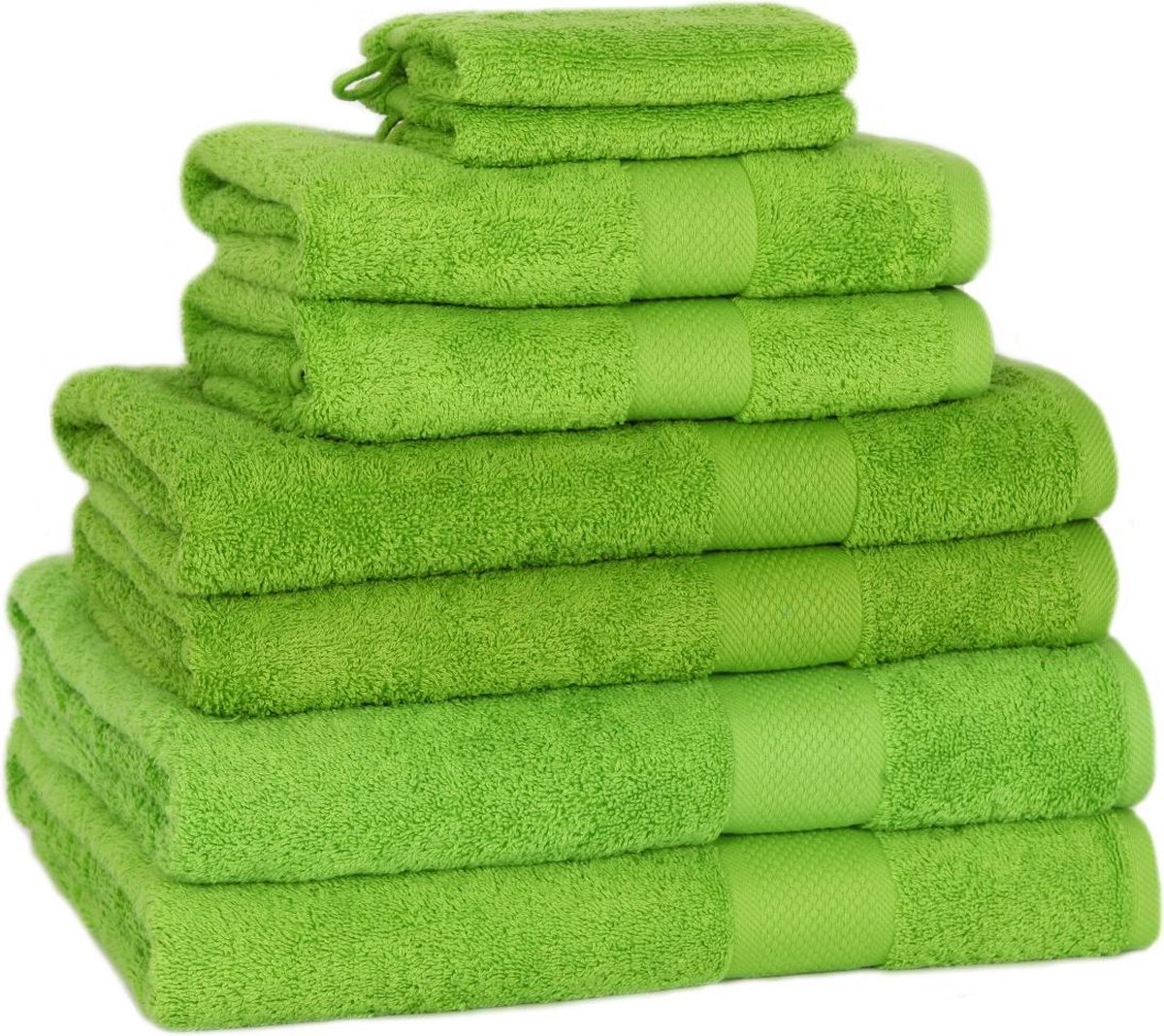 Set van 2 Handdoeken, lime groen Promeco, 100x50cm | bol.com