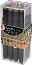 Professionele Twin-Marker set - 12 Stuks - Verschillende kleuren