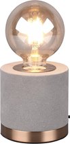 LED Tafellamp - Tafelverlichting - Trion Juda - E27 Fitting - Rond - Mat Grijs - Fluweel - BES LED