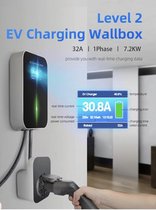 Laadpaal Wallbox Laadstation EV Charger 7.4 kw 32A 1-Fase Type 2 Stopcontact