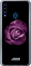Samsung Galaxy A20s Hoesje Transparant TPU Case - Purple Rose #ffffff