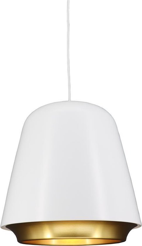 Hanglamp Santiago Wit/Goud - Ø35cm - E27 - IP20 - Dimbaar > lampen hang wit  goud |... | bol.com