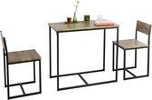 Simpletrade Eettafel - 2 stoelen - Modern - Hout - Metaal -  89 x 75 x 45cm