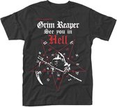 Grim Reaper Heren Tshirt -M- See You In Hell Zwart