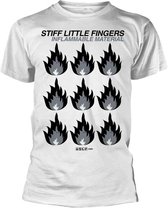 Stiff Little Fingers Heren Tshirt -S- Inflammable Material Wit