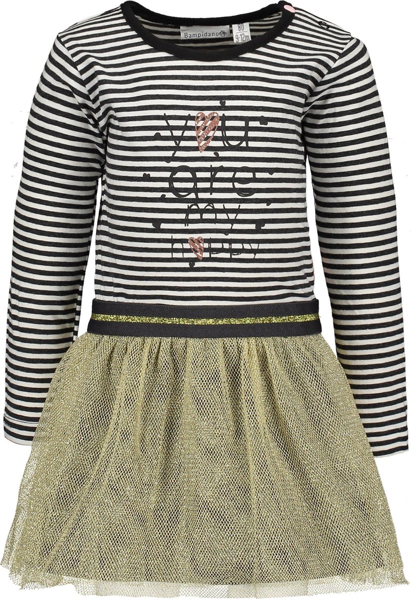 Bampidano Meisjes Jurk - anthra stripe - Maat 86