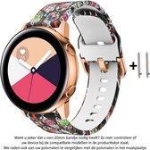 Kleurrijke schedel print Siliconen sporthorlogebandje voor bepaalde 20mm smartwatches van verschillende bekende merken (zie lijst met compatibele modellen in producttekst) - Maat: zie foto – 20 mm rubber smartwatch strap - Skulls - Schedel
