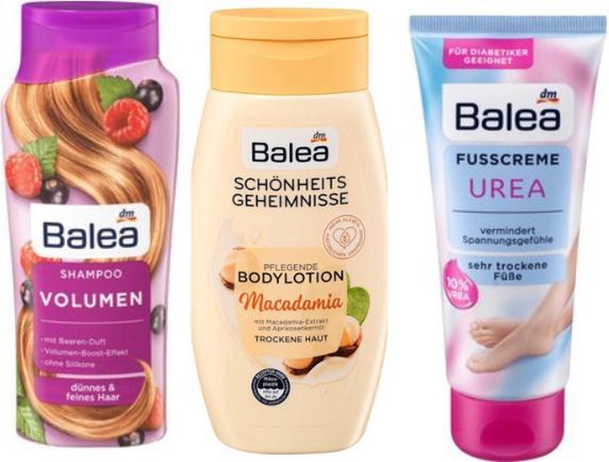 Balea Shampoo + Voetencrème + Body Lotion Cadeauset 3-pack | bol