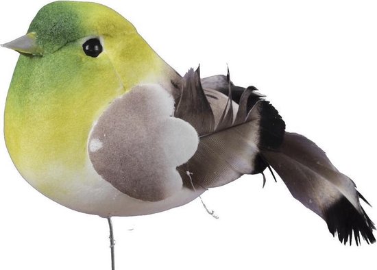 Groene decoratie vogeltjes op draad 8,5 cm Vogels stekers - Decoratie vogels | bol.com