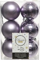 thuis knelpunt Onderdrukker 12x Lila paarse kunststof kerstballen 6 cm - Mat/glans - Onbreekbare plastic...  | bol.com